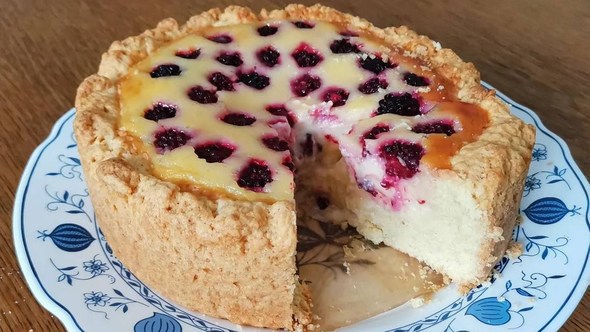 Домашний чизкейк на сметане с ежевикой. Просто, быстро и очень вкусно!