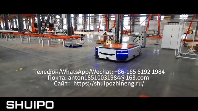 Тележка AGV с интеллектуальным управлением - беспилотный транспорт, автоматическая зарядка смотреть онлайн