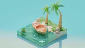 Тропическая сцена в Blender