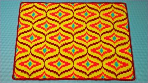 Коврик Барджелло тунисским крючком. Часть 2.