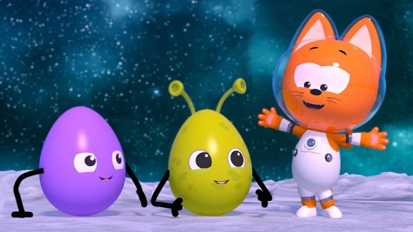 Котэ Геймз - Котенок и Разноцветные Яйца на Луне - Мультики для детей малышей