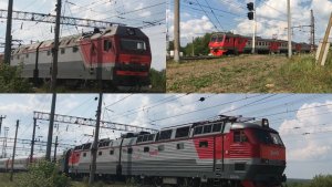 Поезда на переезде в Кашире