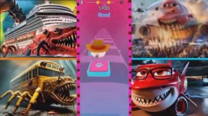 Корабль-монстр🆚 Самолет Маккуина Boeing🆚 Пожиратель голов в школьном автобусе🆚 Акула Маккуина