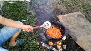Простой рецепт плова с курицей в казане. Плов с куриным филе на костре.
