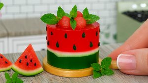Освежающий Летний Арбузный Мини Торт 🍉😋 Идея Желейного Мини Торта 🤩 Мини Кухня