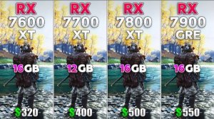 RX 7600 XT vs RX 7700 XT vs RX 7800 XT vs RX 7900 GRE - Test in 10 Games