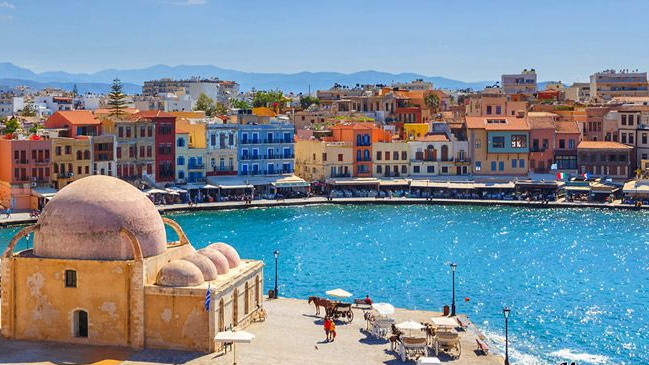 Греция Крит. Венецианский порт. Ханья. смотреть онлайн