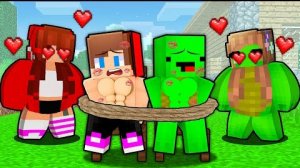 Толстушки связали накаченных парней в Майнкрафте, мультфильм