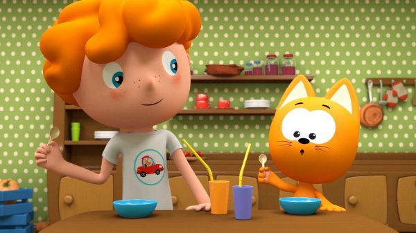 Котенок Котэ | Часики Бом-Бом | Песенки мультики для малышей про время суток