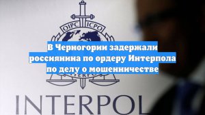 В Черногории задержали россиянина по ордеру Интерпола по делу о мошенничестве