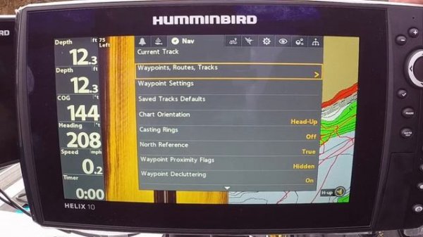 Настройка компаса Humminbird Helix