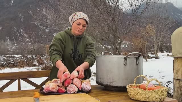Суп Желе с мясом Азербайджанская Кухня Деревенская Кухня Рецепты смотреть онлайн