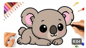 КАК РИСОВАТЬ КАВАЙНОГО МАЛЫША КОАЛЫ 🐨💓
