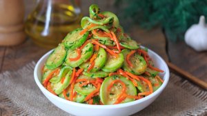 🍯🔥 Кабачки по-корейски за 15 минут — сладко, остро, невероятно вкусно!