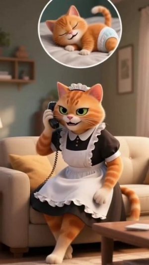 Папа котика уехал в командировку и случилась беда