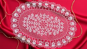 Овальная салфетка "Листопад". Часть 4