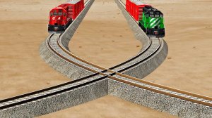 Поезда против Круглого Перекрёстка – BeamNG.Drive