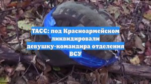 ТАСС: под Красноармейском ликвидировали девушку-командира отделения ВСУ