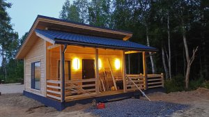 СпбБаняБрус баня разноуровневая крыша