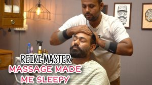 Reiki Master Head massage 💆_♂️ 😌 Really made me sleepy, Back massage by Indian BARBER