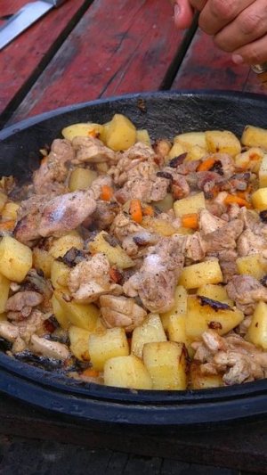 Быстрый обед на костре