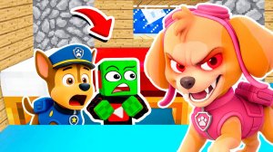 ПРЯЧУСЬ ПОД КРОВАТЬЮ от СКАЙ EXE с ЩЕНЯЧИЙ ПАТРУЛЬ в МАЙНКРАФТ