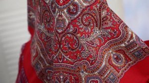 Платок шерстяной с шелковой бахромой "Осеннее утро", 2006-5, 89x89 см #platki #fashion #scarf #art