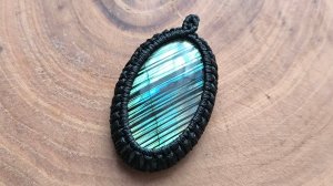 DIY Кулон с камнем в технике макраме. Оплетение кабошона