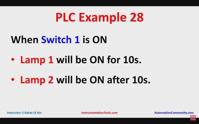 28. Пример 28. Переключатель ламп.  (TP; TON)