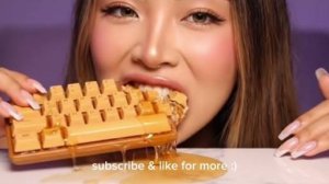 КУШАЕМ СЪЕДОБНУЮ КЛАВИАТУРУ! ЗАЛИПАТЕЛЬНЫЕ РОЛИКИ АСМР С ПОМОЩЬЮ ИИ