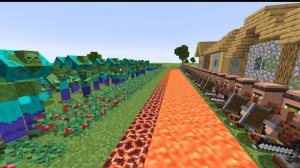 Зомби-апокалипсис против самой защищенной деревни с крепостью - Майнкрафт Битва моды