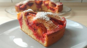 Вкусный пирог со сливами. Воздушный сливовый пирог-очень простое тесто. СЛИВОВЫЙ ПИРОГ!