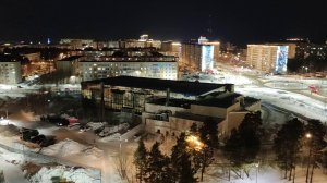 Город Когалым. ХМАО. Вечерний, зимний вид на город. Kogalym city. KhMAO. 21.02.2025