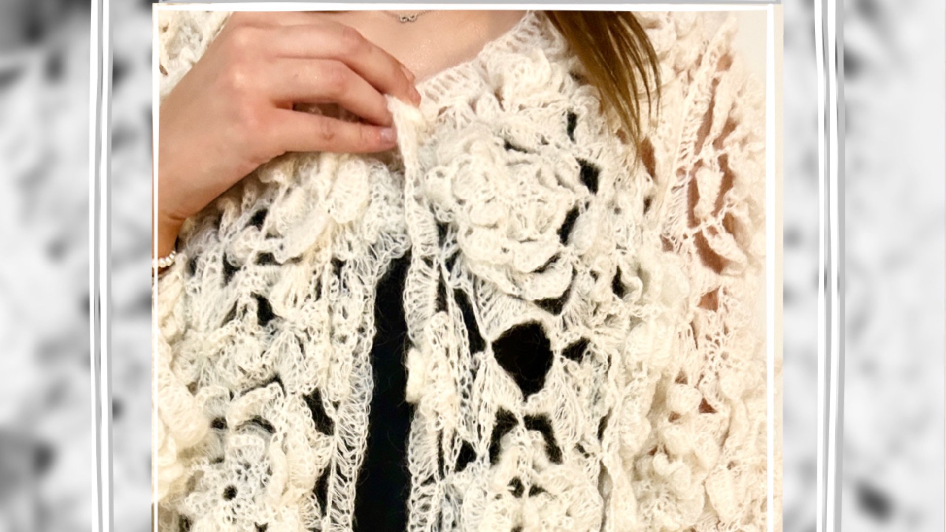 Красивый ,нежный кардиган ,который связан из цветов крючком и Кид мохера .