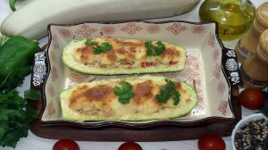 Лодочки из кабачков с ветчиной в духовке