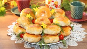 Круглые пирожки с овощами и яйцом