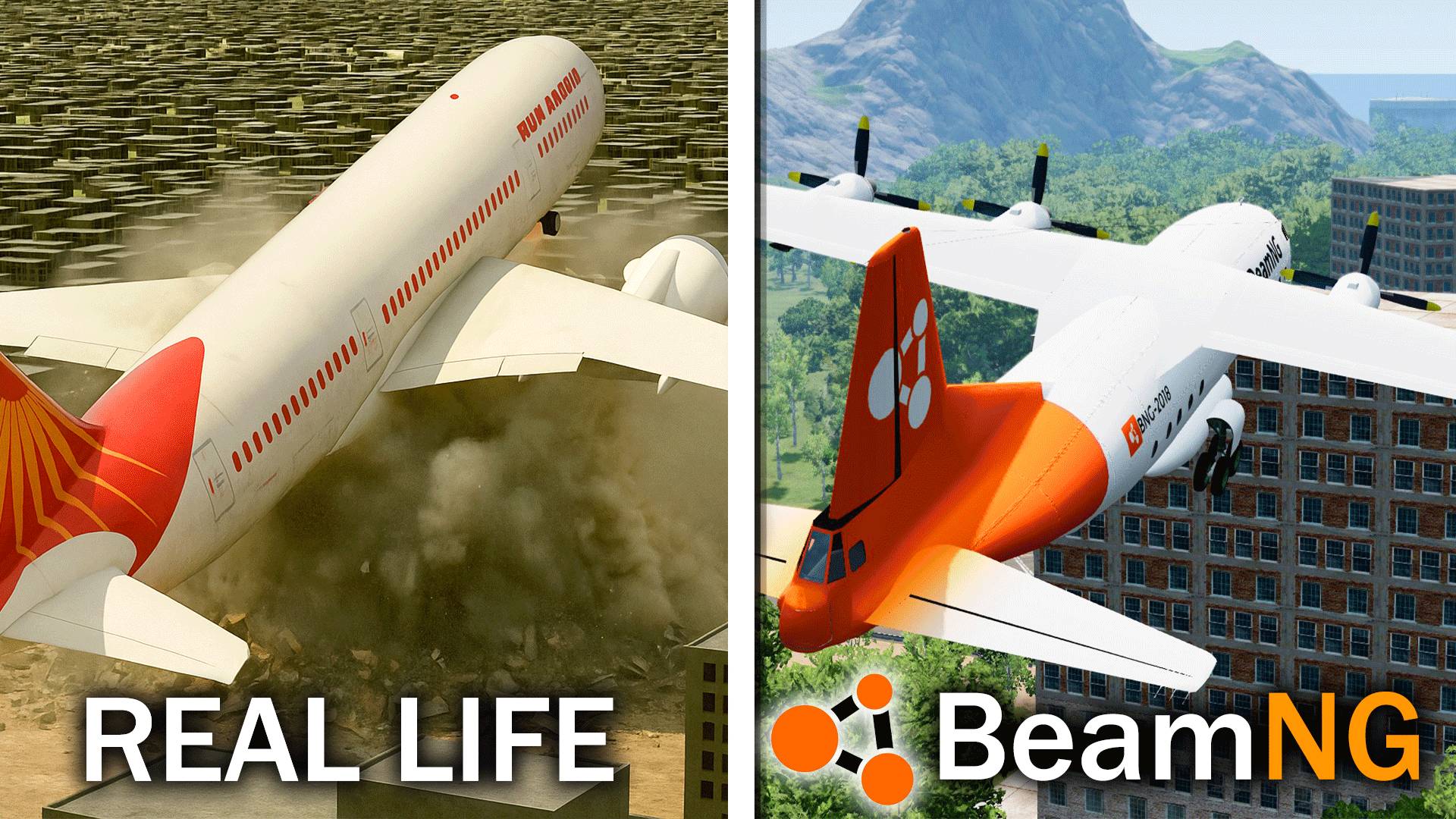 Авиакатастрофы на реальных событиях #4 | BeamNG.Drive смотреть онлайн