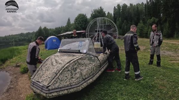 Тестируем новую модель аэролодки Хариус 440 ГИБРИД (с поддувом) и катаем посетителей "Наролом 2025"