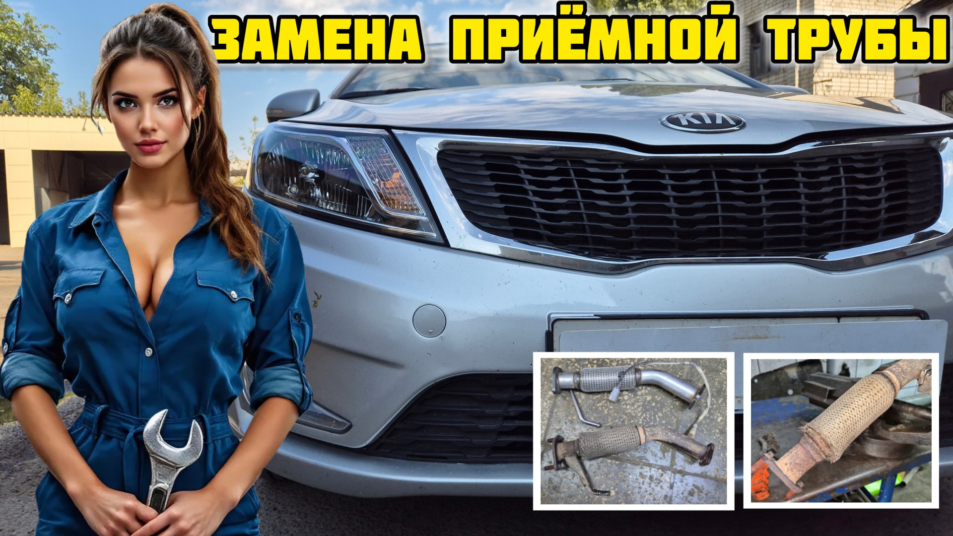 Замена приёмной трубы Киа Рио 3, комплект от CBD TAL002 #глушитель #выхлопнаясистема #гофра #CBD смотреть онлайн