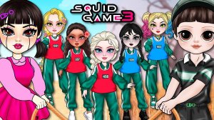 Эльза и принцессы Диснея играют в опасную игру со скакалкой в Squid Game 3! Поделки из бумаги