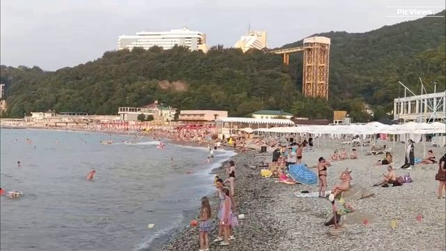 Небуг Туапсинский район сегодня 1 августа 2025. Обстановка на Центральном пляже , море и погода смотреть онлайн