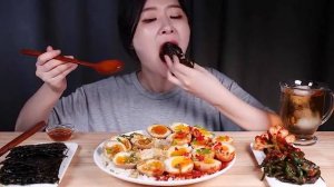 🔥🍲 Мукбанг и Mukbang : ВЗРЫВ ВКУСА! 🥚🥬 Маринованные яйца и хрустящее кимчи | ASMR