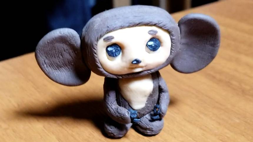 Как слепить Чебурашку. Лепка из полимерной глины.