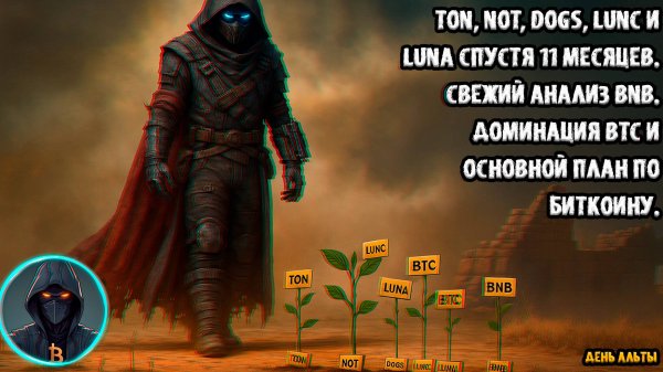 TON, NOT, DOGS, LUNC и LUNA спустя 11 месяцев. Свежий анализ BNB. Доминация BTC и план по биткоину!