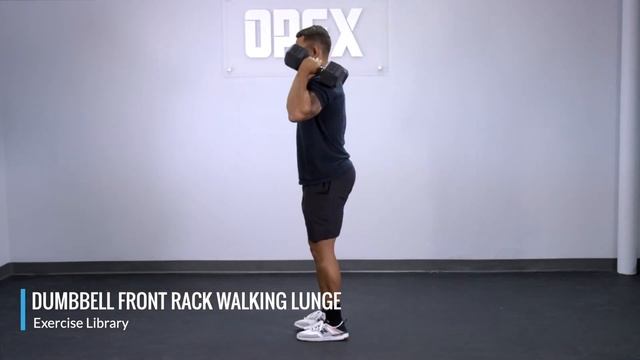 Шагающие выпады с двумя гантелями на плечах / Dumbbell Front Rack Walking Lunge смотреть онлайн