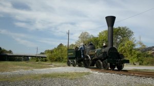 Один из первых паровозов