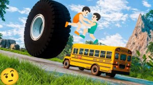 🛞Гигэнтские колеса VS машины🚀Подборка в бимке [BeamNG Drive]