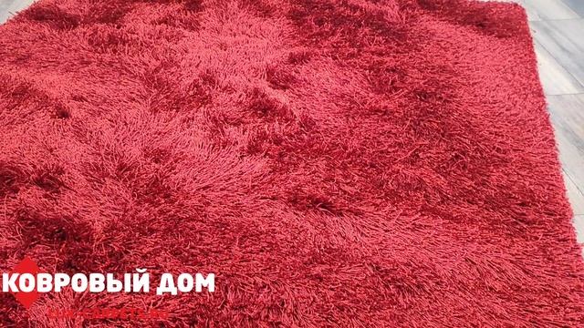 Ковер однотонный красный Indien Shaggy Fantastic Red ручная работа #коврыкраснодар #embroidery смотреть онлайн