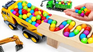 Гонка шариков волновой склон. Машинки для детей Мусоровоз Самосвал Скорая помощь Экскаватор Трактор