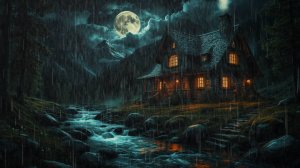 Звуки дождя для сна 🌿 Звуки белого дождя и ручья для сна в туманном лесу